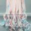 Costume long deep wave wigs with multi color two ponytails wig N380