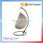 Cheap price indoor outdoor patio rattan wicker hanging egg swing chair with metal stand