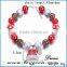 Colorful Glass Bead Handmade Christmas Adjustable Size Bracelet With Snowman Hat