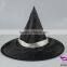 Black Halloween hats witch hat with white ribbon