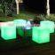 2015 hot sales LED cube stool / LED Cube chair / LED indoor plastic furniture for bar nightclub decoration