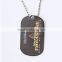 Custom metal stainless steel military dog tag with necklace