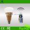 LED light E26 / E27 9W RGBW full color change bulb with RF remote control