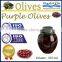 High Quality 100% Tunisian Table Olives,Purple Olives Broken, Purple Olives 370 ml Glass Jar