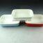 Hot Wholesale rectangle shape glazed ceramic bake plate for daily use stock