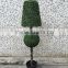 artificial topiary ball plant of grass plant boxwood with flower pot