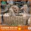 Outdoor stone fountain garden water feature in yellow granite