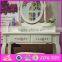 2016 wholesale fashionable white wooden makeup vanity table with mirror W08H060