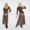 maxi dress long sleeve Deep V Neck Chiffon floor-length sheer leopard print Maxi Dress