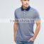 Summer Short Sleeve Button Placket Blue Men's 100% Cotton Breathable Pique 180g Lightweight Slim Fit Casual Polo T-Shirt