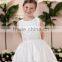 white satin round neck flower baby gown girls dress