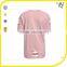 Hip Hop Clothing Women Custom Longline Distressed t Shirt With Printing Design
