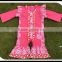 2016 Wholesale hot pink baby rompers cute cotton seersucker baby heart pattern ruffles rompers soft baby girl cotton romper