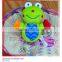 Cute animal baby educational plush toys with ring in colorful beans baby gifts