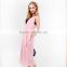 ladies new fashion jumpsuit pink color sleeveless designs for women factory manufacture