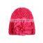 2017 hot sale knitted children's baby hat elastic baby hat chiffon flower hollow hat