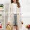 Spring season latest trendy sleeveless long vest with lotus hem knitted sweater