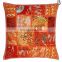 pillow case 16x16" (40x40cm) Indian Cushion Cover Throw Handmade Embroided Patchwork Kantha Home Decor Sofa Kantha Cushion