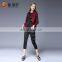 Opening design Wine red long sleeve ladies tassel coat for cool summer autumn