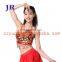 Arabic style sexy sequins belly dance tops wear with five flowers S-3011#