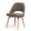 Modern furniture wood legs leisure fiberglass fabric armless dining chair