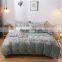 2020 hot selling drop shipping reactive printing floral cotton and flannel super soft and warm bed linen 4pcs bedding set
