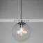 Modern Hand Blown Clear Glass Ball Indoor Decorative Pendant Lamp