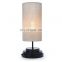 Modern style hotel decor small round light fabric shade table lamp