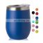 12oz colorful small double wall insulated wine tumbler thermal cup with lid and straw stainless steel tumbler