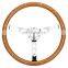 wooden steering wheel manufacturers , 15 inch classic Wood Grain Silver Chrome Spoke Steering Wheel