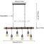 Modern Lamp Glass Golden Chandelier For Home Restaurant Wood LED Pendant Light