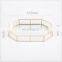 Nordic Gold Retro Glass Mirror Brass Polygon Decorative Tray Desktop Cosmetics Serving Tray For Home Decor