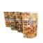 Colorful custom printed kraft stand up bag for nuts snack packing with zipper