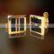 gold plated square stainless steel cufflinks