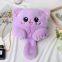019 Cute cat shaped fluffy artificial fur handbag, crossbody bag, plush handbag, cartoon shoulder bag, girl's winter soft shoulder bag