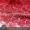 Fashion high quality polyester mesh fabric price per meter for wedding dress with red flowers embroidery