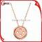 Latest design beads necklace rose gold button lucky necklace