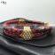 2016 Luxury 316L stainless steel fashion genuine python leather man bracelet for gift