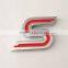 Custom free sample 3D outdoor decorative zinc alloy chrome logo metal car badge emblem with enamel