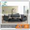 Latest modern 1+2+3 office sofa with stainless steel base and wood frame in black color GAS725