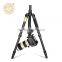 Q666 Flexible Camera photo Tripod with Universal 1/4-inch Tripod Screw Golden aluminum digital camera stand monopod with bag