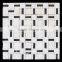 Basket wave mosaic tiles white marble mixed with Nero Marquina marble