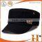 100% cotton military cap and hat fashion black army cap