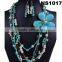 fashion rhinestone black metal flower necklace set