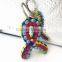 Colorful Ribbon Awareness Cancer Paracord Keychain Ribbon 4MM Paracord Keyring Paracord Lanyards