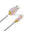 Stainless steel braided aluminum shell MFi certified usb data cable
