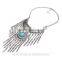 Women's Vintage Silver Exaggerated jewelry Tassels Statement Necklace