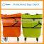 Eco-friendly vegetable polyester with 2 wheels folding Shopping trolley bag
