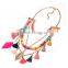 Fashion National style Mutil Chain Tassels Colorful Beads Chunky Choker Necklace Jewelry