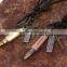 2015 New Trendy Fashion Long Leather Vintage Bullet Pendant Necklace Jewelry